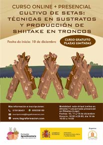Cultivo de setas: Técnicas en sustratos y producción de shiitake en troncos