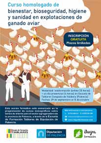 Curso homologado de bienestar, bioseguridad, higiene y sanidad en explotaciones de ganado aviar