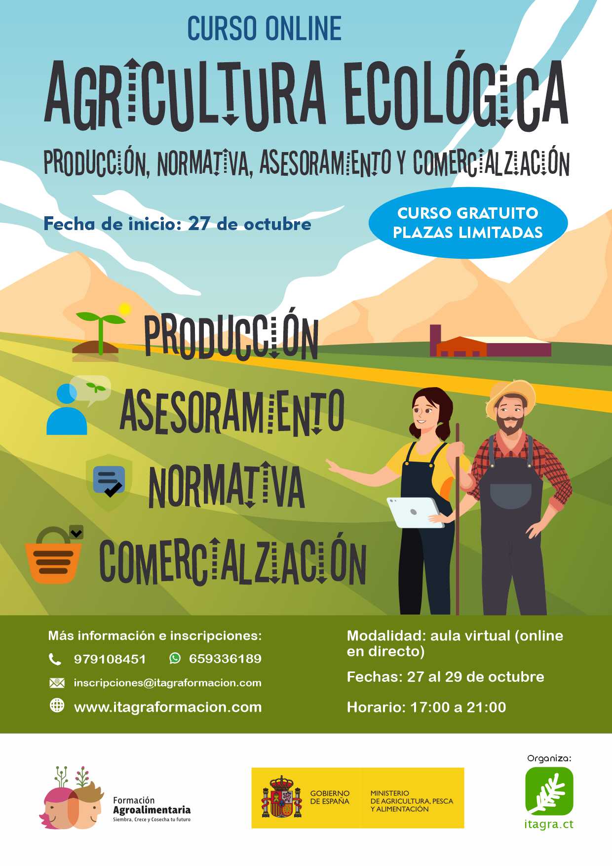 Agricultura ecológica: producción, normativa, asesoramiento y comercialización