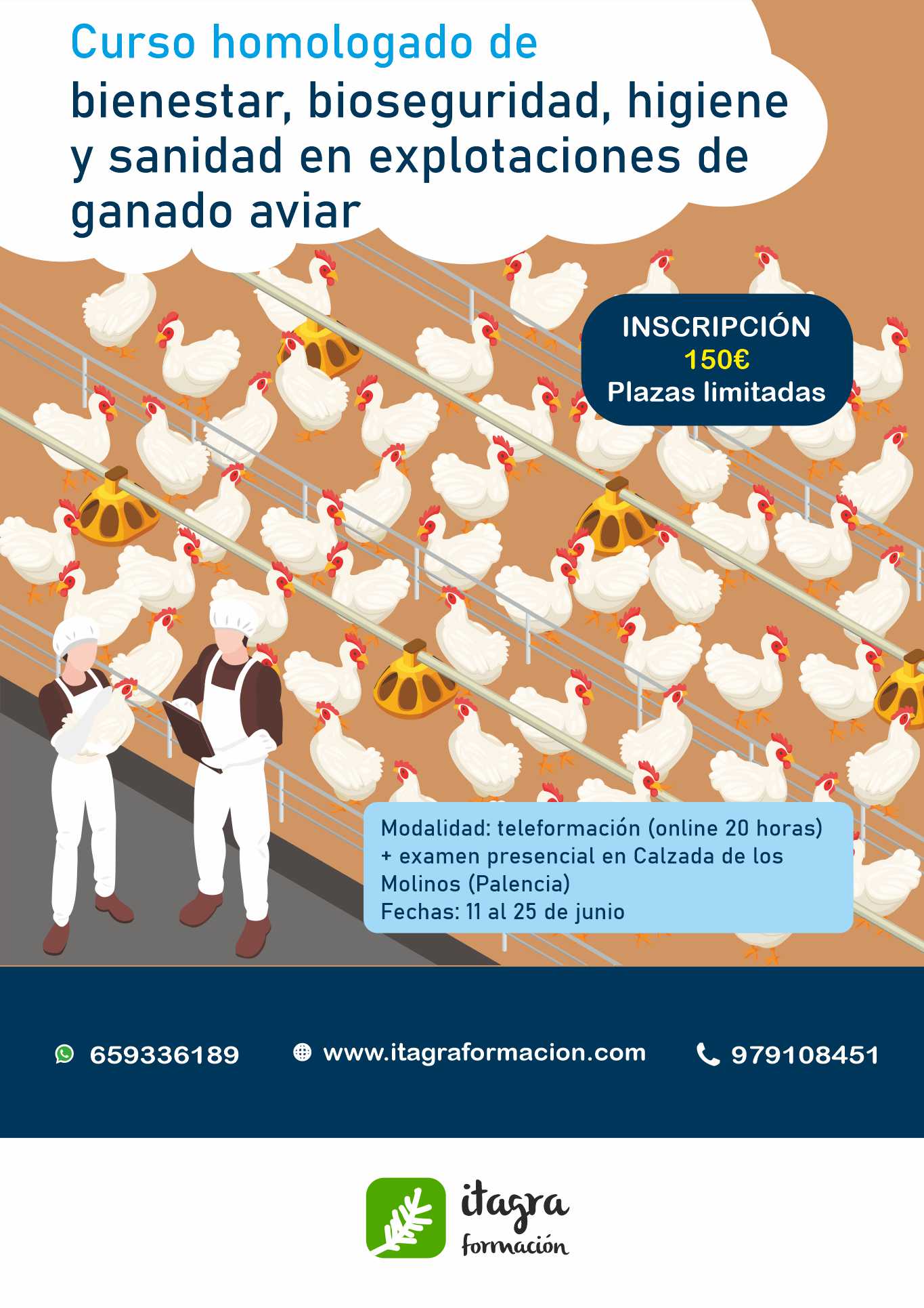 Curso homologado de bienestar, bioseguridad, higiene y sanidad en explotaciones de ganado aviar