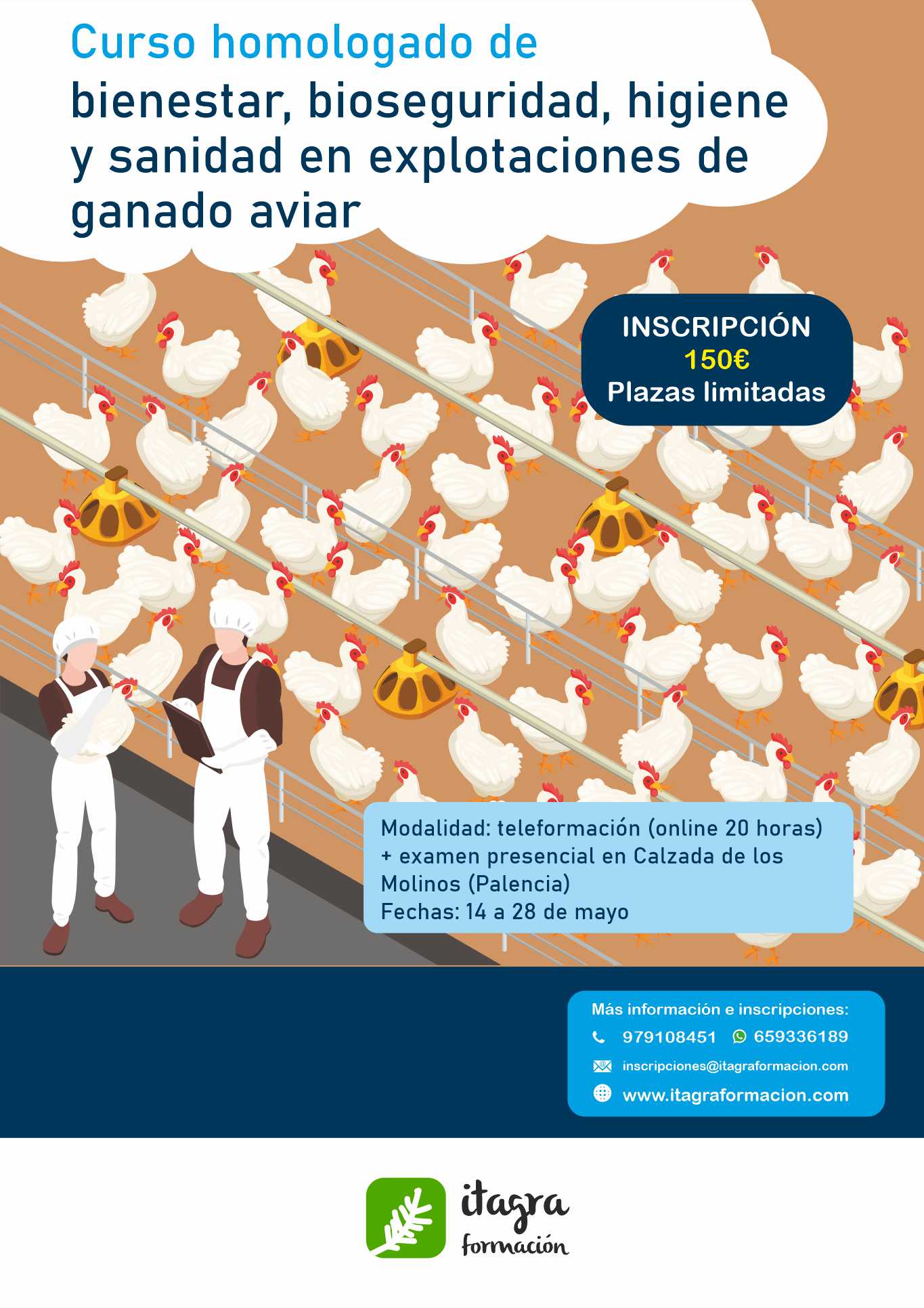 Curso homologado de bienestar, bioseguridad, higiene y sanidad en explotaciones de ganado aviar