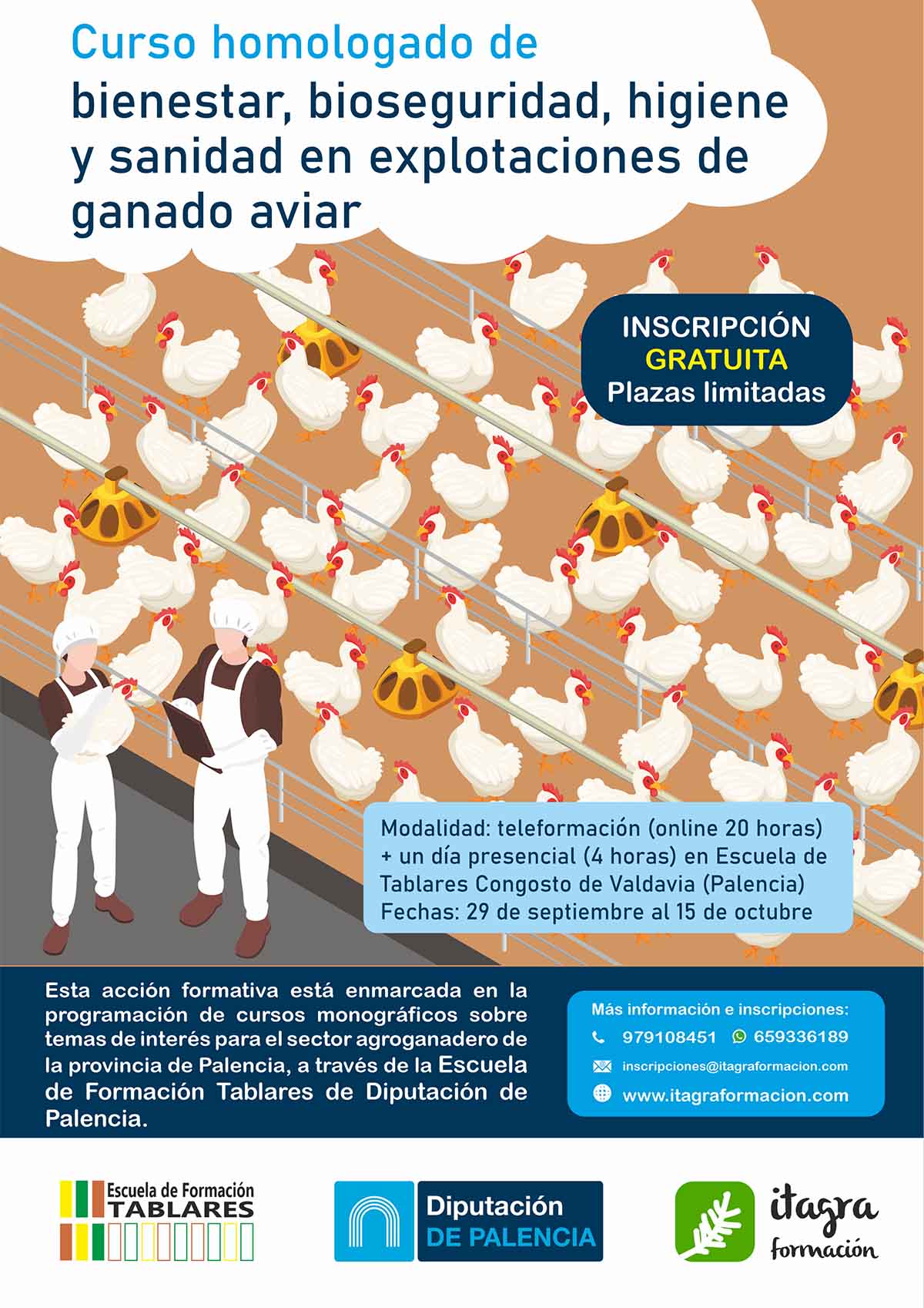 Curso homologado de bienestar, bioseguridad, higiene y sanidad en explotaciones de ganado aviar