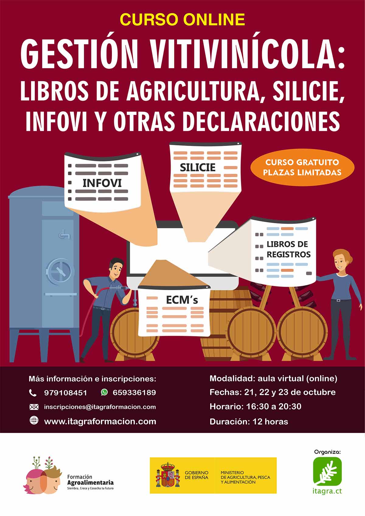 Gestión vitivinícola: libros de agricultura, SILICIE, INFOVI y otras declaraciones.