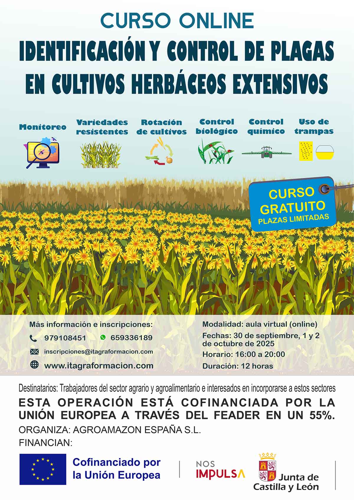 Identificación y control de plagas en cultivos herbáceos extensivos