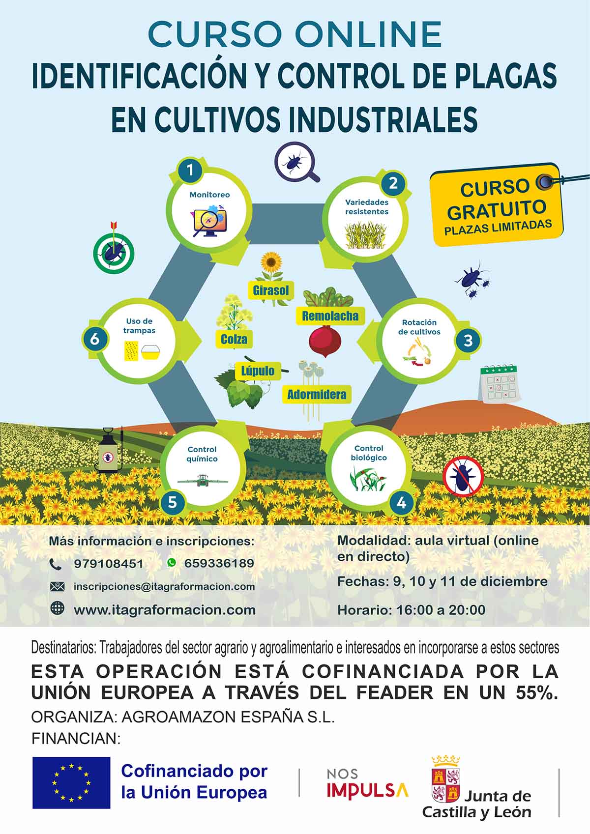 Identificación y control de plagas en cultivos industriales