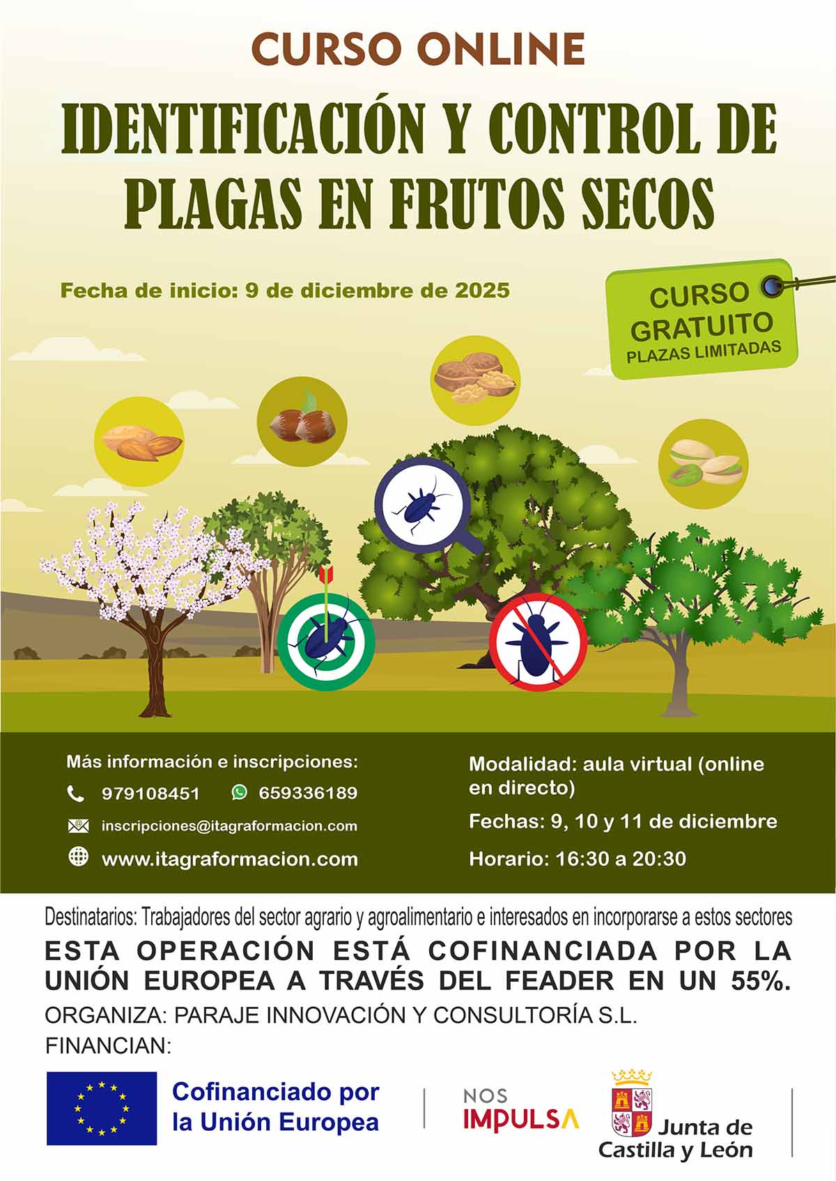 Identificación y control de plagas en frutos secos