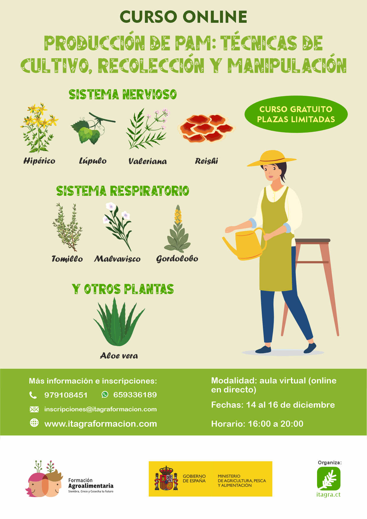 Producción de PAM: técnicas de cultivo, recolección y manipulación