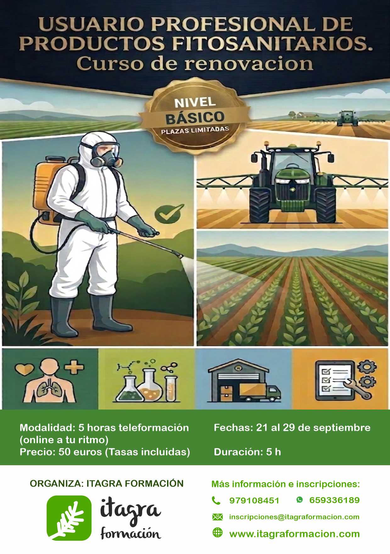 Usuario profesional de productos fitosanitarios. Curso de renovación nivel básico