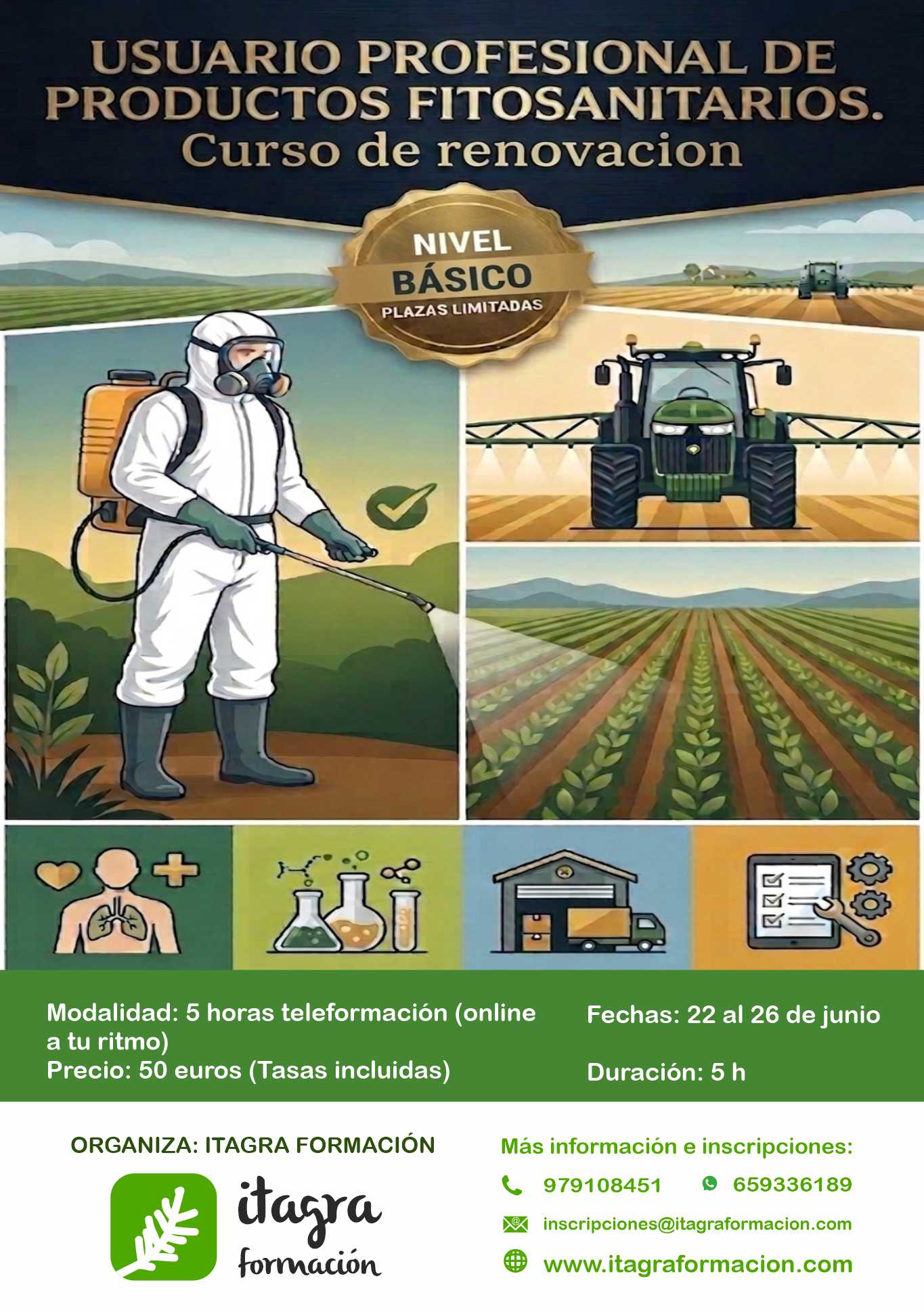 Usuario profesional de productos fitosanitarios. Curso de renovación nivel básico