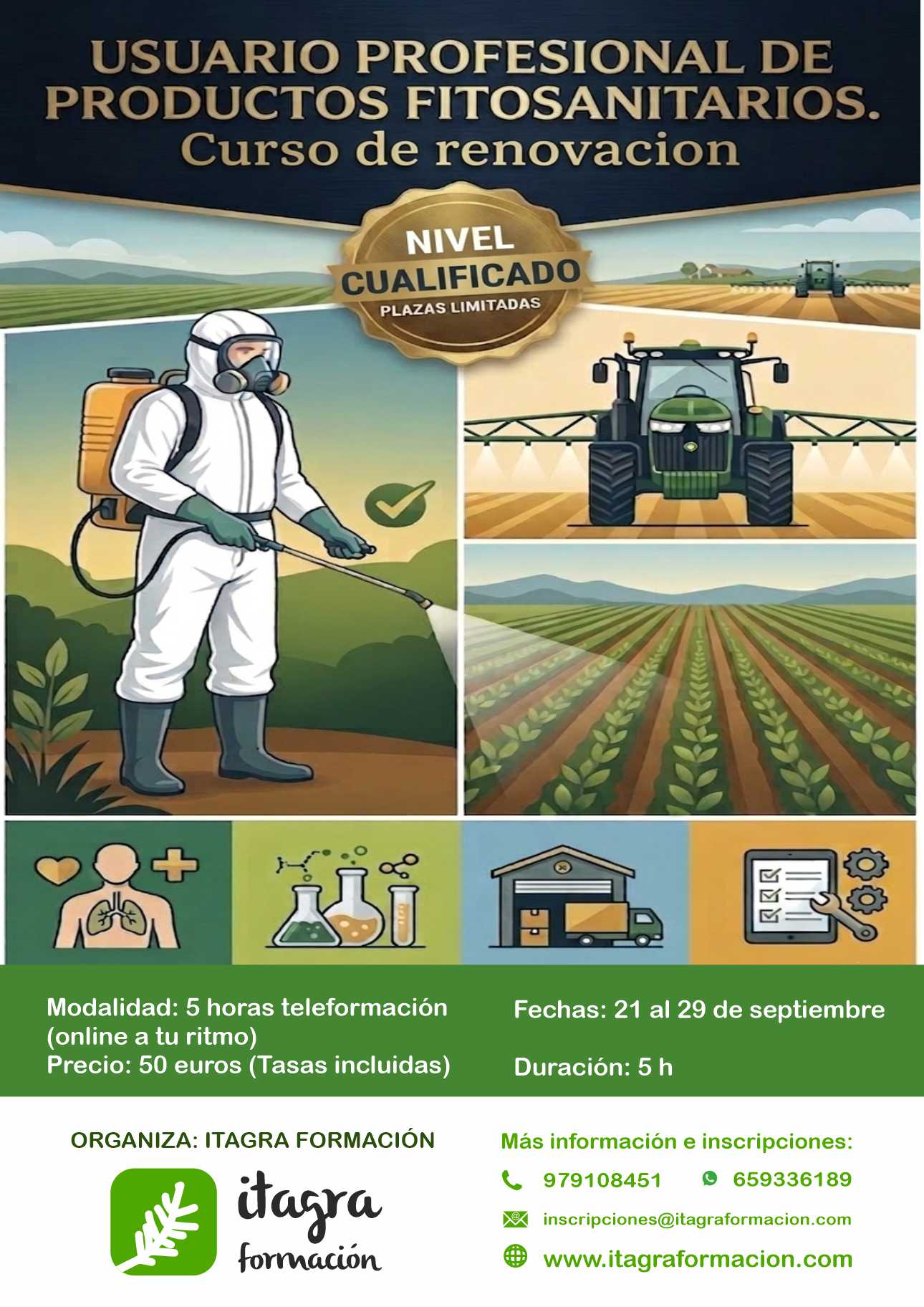 Usuario profesional de productos fitosanitarios. Curso de renovación nivel cualificado